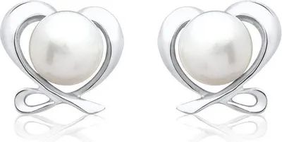 Produktbild von Weiße Unique Perlenohrstecker: 925 Silber SE0421