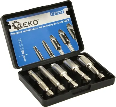 Zdjęcie produktu dla Wykrętaki do śrub GEKO, zestaw 5 sztuk HSS4341 Hex G38592