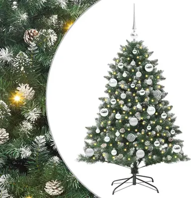 Image de vidaXL Sapin de Noël artificiel avec 150 LEDs avec support Vert 120 cm