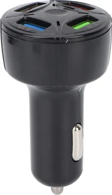 Obrázek produktu pro Nabíječka do auta 1 ve 4 USB výstup QC3.0 Ohnivzdorná vícenásobná ochrana Plug and Play Univerzální 12-32VČerná