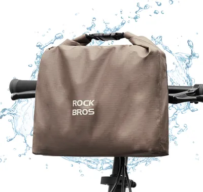Image de ROCKBROS Sacoche de guidon de vélo Wassdicht 2,5-4L amovible Sacoche de transport Marron