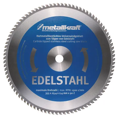 Zdjęcie produktu dla Metallkraft Sägeblatt für Edelstahl Ã¸ 355mm Bohrung 25,4mm Schnittbreite 2,4mm