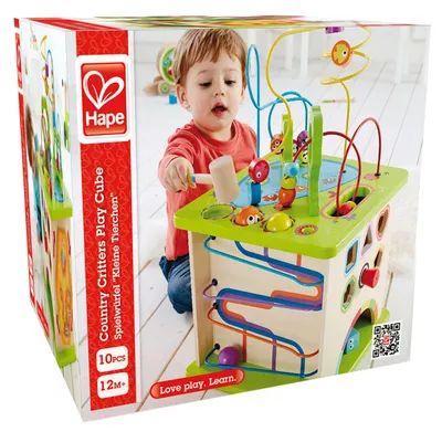 Produktbild von Hape Totally Amazing Motorikwürfel Kleine Tierchen, E1810