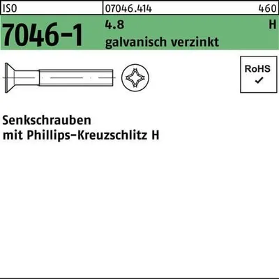 Produktbild von Reyher  Senkschrauben ISO 7046 -1 4.8 M 2,5x16 -H vz (2000 Stück)