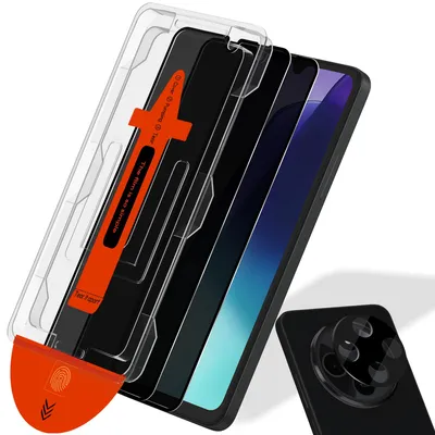 Obrázek produktu pro 2-balení Xiaomi Redmi 14C Ochranné sklo na displej Privacy & 1-balení ochrana objektivu - Tvrzené sklo | [Automatická instalace] - Bez bublin