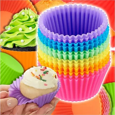 Produktbild von MULTI-COLOURED MUFFIN MOLD SET von 12 Stück 7,5 cm