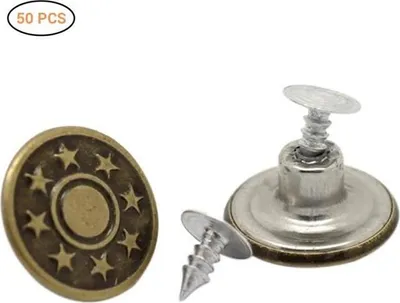 Produktbild von 50 Stück 17-mm-Jeansknöpfe, Metallknöpfe, DIY-Nahtschnallen, Ersatzset mit Jeans-Aufbewahrungsbox