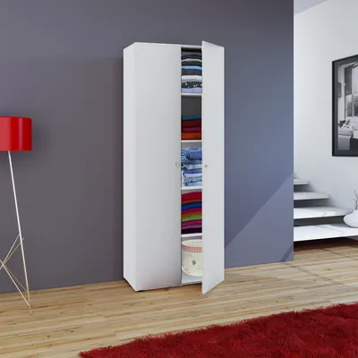 Produktbild von VCM Holz Dielenschrank Mehrzweckschrank Flurschrank Allzweckschrank Schrank Vandol Weiß