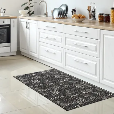 Produktbild von Küchenläufer I Gelrücken I Schriftzug I beige, weiß Größe - 67 x 180 cm