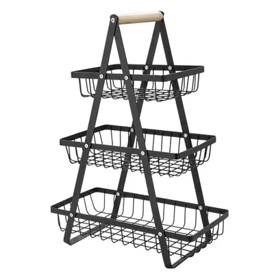 Produktbild von 3 Stöckig Obstkorb,Abnehmbar Obst Etagere,Küchen Moderne Etagen Obstschale,Obstschale Metall,Geeignet zum Platzieren von Obst,Kuchen