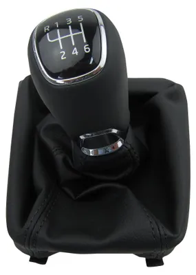 Immagine prodotto di Autentico Skoda pomello del cambio cromato nero in vera pelle Skoda Superb 2 II 3T