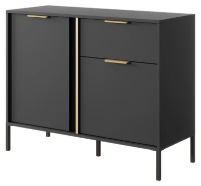 Obrázok produktu pre Kompaktná komoda do obývačky a spálne, farba antracit, rozmer 103 x 39,5 x 81,4 cm