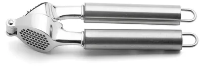 Knoflookpresse aus Edelstahl, 20 x 4 x 4 cm, silber