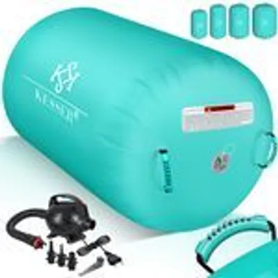 Produktbild von KESSER® Aufblasbare Air Roll Airtrack, Gymnastik-Rolle | inkl. Tragetasche & elektr. Luftpumpe | Barrel Gymnastik Tumbling | Yoga Gymnastik Rolle Gymnastikmatte, Fitnessrolle