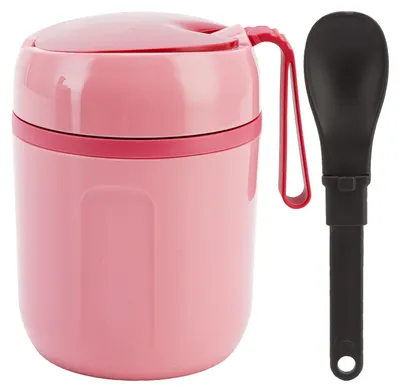 Produktbild von Doppelschichtiges, isoliertes Lebensmittelglas, 480 ml, Thermo-Suppenbehälter aus Edelstahl 304, für Büro, Schule, Reisen, Camping, Rosa