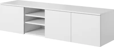 Produktbild von Weißer wandmontierter RTV-Schrank, 150x38x37, TV-Schrank, modern matt