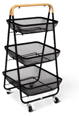 Immagine prodotto di Carrello da cucina MAYAJ, 3 cestini, nero