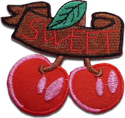 Produktbild von Kirsche Sweet - Aufnäher, Bügelbild, Aufbügler, Applikationen, Patches, Flicken, Zum Aufbügeln, Größe: 7,5 x 7,5 cm
