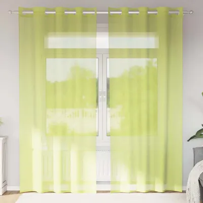 Produktbild von "2026 Promotion" Voile Vorhänge mit Ösen 2 Stk. - Hohe Qualität - Apfelgrün 140x225 cm - Gardinen & Vorhänge CC25418