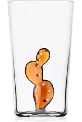 Produktbild von Bernsteinfarbenes Kaktus-Longdrinkglas