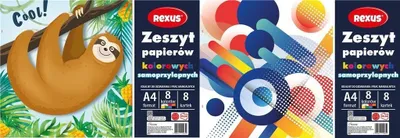 Zdjęcie produktu dla Zeszyt papierów kolorowych A4 8 kartek samoprzylepnych