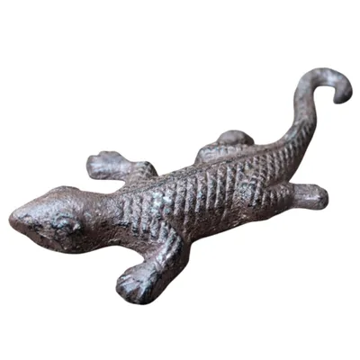 Produktbild von Gartenfigur Eidechse Gusseisen antikbraun Landhausstil L14,5cm