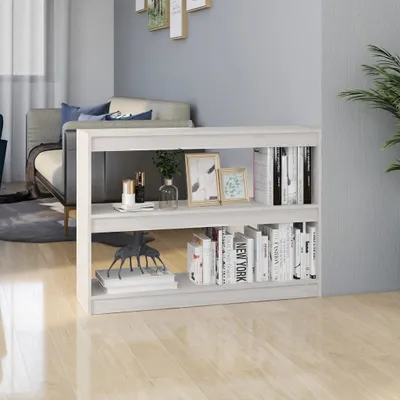Obrázek produktu pro vidaXL Regálová knihovna Room Divider White 100x30x71,5 cm Masivní borovicové dřevo