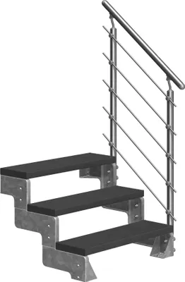 Produktbild von Dolle Außentreppe Gardentop 54-66cm Geschosshöhe mit Trimax anthrazit 100cm breit mit Prova-Geländer