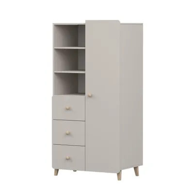 Image de Étagère MARIO, chambre d'enfant, étagère pour enfants, 80 cm, cachemire/cachemire, poignées en bois