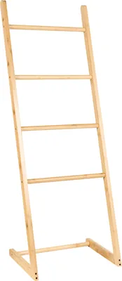 Produktbild von BELIANI Handtuchständer Hellbraun Bambus Holz Leiter Regal für Handtücher oder Kleidung 4 Stäbe