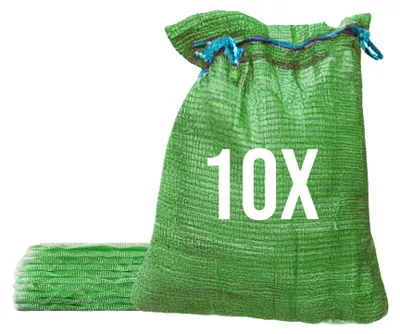 Produktbild von Bazko 10x Raschelsäcke 35x50 cm 5 kg | grün | Netzsäcke mit Zugband