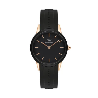 Image de Juste le temps Daniel Wellington Noir Collection Iconic Link - femme