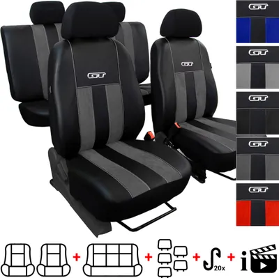 Produktbild von Autositzbezüge 2+3 - Universal Auto Sitzauflagen Set - Dreilagig Auto Sitzbezüge mit Reißverschluss - Schwarz Schonbezüge Auto - GT-Graphit