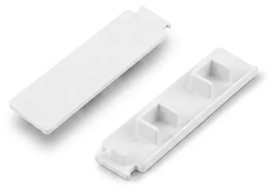 Image de Cache-latéral pour rail de rideau, lot de 2 - Blanc, modèle à 2 rails