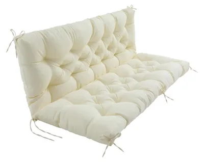 Obrázok produktu pre Elzusha – Sedák na záhradnú lavičku s opierkou, 120 x 50 x 50 cm, krémová farba
