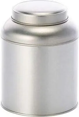 Produktbild von Runde silberne Dose Globe mit Innendeckel, 230g Füllmenge, H 13cm, Ø 10cm