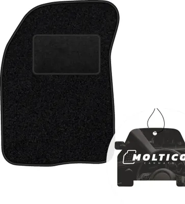 Produktbild von moto-MOLTICO Fahrer Fußmatte Auto Velours Fahrerseite Autoteppiche Schwarz Fahrermatte 1-teilig passend für Renault Kangoo I 1998-2008