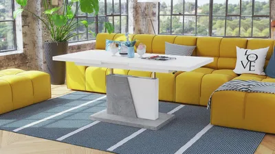 Produktbild von Design Couchtisch Grand Noir ausziehbar höhenverstellbar Tisch 120-180 cm Esstisch