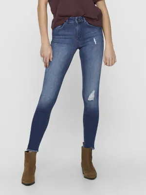 Produktbild von Skinny Fit Jeans Stone Wash Stretch Denim Mid Waist 5-Pocket ONLBLUSH | XS / 34L