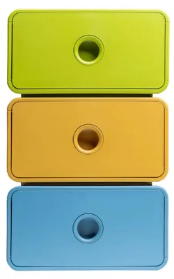 Produktbild von Exacompta 3x Ablagemodul Tiny Box, 1 Schublade, Pop N'Co Farben sortiert 315909D