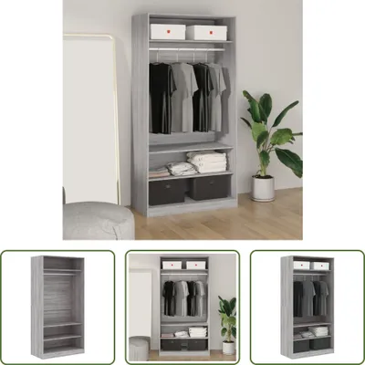 Obrázek produktu pro The Living Store Šatní skříň Grey Sonoma 100x50x200 cm Materiál na bázi dřeva