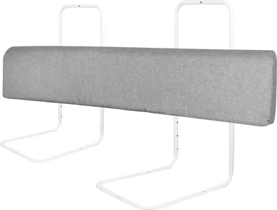 Produktbild von UISEBRT 100cm Bettgitter Bettschutzgitter Kinderbettgitter für Kinder Höhenverstellbar 5-Loch Rausfallschutz Babybettgitter für Familienbett und Kinderbett Leinen Grau