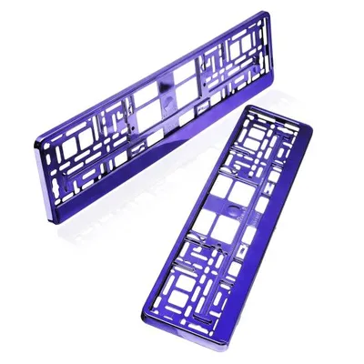 Produktbild von baytronic Kennzeichenhalter violett chrom 2er Set