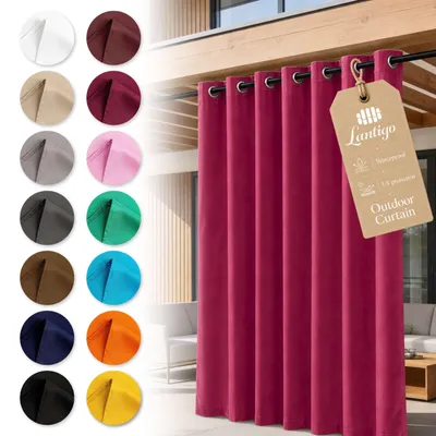 Produktbild von Lantigo Outdoor Vorhang Altrosa 155x260 cm Blickdicht Wasserdicht mit Ösen