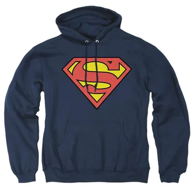 Obrázok produktu pre Mikina s kapucňou Superman – uni, pre pánov/dámy, model TV40103 (veľkosť L), farba: tmavomodrá