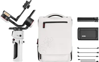 Produktbild von ZHIYUN CRANE-M3S COMBO Kamera-Handheld, 3-Achsen-Gimbal-Stabilisator, integriertes LED-Fuelllicht, PD-Schnellladebatterie, Mini-Stativ-Rucksack, Telefonklemme fuer spiegellose DSLR-Kameras, Smartphones