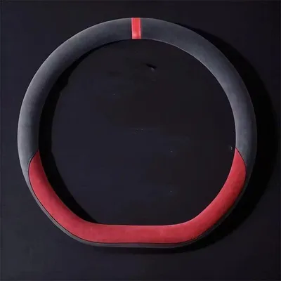 Image de Housse de volant en cuir - Protection antidérapante - Noir et rouge