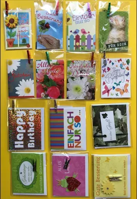 Produktbild von Geburtstag - Klammerkarten  Minikarten - Glückwunschkarte im Format