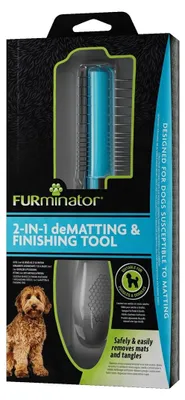 Immagine prodotto di FURminator 2 in 1 - spazzola per rimuovere i nodi e acconciare i cani