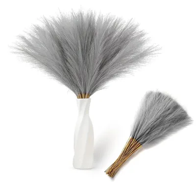 Immagine prodotto di Erba di pampa artificiale, colore grigio, confezione da 30 pezzi, altezza 55 cm